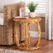 bali & pari Jayana Natural Rattan Round End Table - Handwoven Wicker Accent Table with Open Frame Base, Lightweight Coastal Boho Side Table for Living Room or Patio - DC20058-Light Honey Rattan-ET