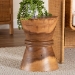 bali & pari Samira Solid Suar Wood Side Table - Handcrafted Sculptural End Table with Hourglass Design, Modern Boho Style for Living Room or Bedroom - Suar S/T 001-Natural-Side Table