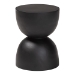 bali & pari Nomiki Solid Suar Wood Side Table - Hand-Carved Sculptural End Table with Hourglass Design, Modern Boho Style for Living Room or Bedroom - Suar S/T 003-Black-Side Table