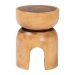 bali & pari Abrina Solid Suar Wood Side Table - Hand-Carved Sculptural End Table with Arched Base, Modern Boho Style for Living Room or Bedroom - Suar S/T 004-Natural-Side Table