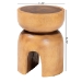 bali & pari Abrina Solid Suar Wood Side Table - Hand-Carved Sculptural End Table with Arched Base, Modern Boho Style for Living Room or Bedroom - Suar S/T 004-Natural-Side Table
