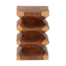 bali & pari Malati Solid Suar Wood Side Table - Hand-Carved Sculptural End Table with Zigzag Design, Modern Boho Style for Living Room or Bedroom - Suar S/T 007-Natural-Side Table