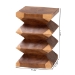 bali & pari Malati Solid Suar Wood Side Table - Hand-Carved Sculptural End Table with Zigzag Design, Modern Boho Style for Living Room or Bedroom - Suar S/T 007-Natural-Side Table