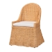 bali & pari Maya Natural Rattan Accent Chair - Hand Woven Wicker Dining Chair with Scalloped Skirt and Cushion, Coastal Boho Style Seating for Dining or Living Room, Light Honey - Maya-Light Honey Rattan-Cushion-CC
