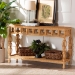 bali & pari Dolby Natural Rattan Console Table - Handwoven Wicker Accent Table with Openwork Design and Lower Shelf, Coastal Boho Style for Entryway or Living Room - Dolby-Light Honey/Rattan-Console Table