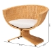 bali & pari Reya Natural Rattan Lounge Chair - Handwoven Wicker Accent Seating with Pedestal Base for Modern Boho, Coastal, or Tropical Living Room Spaces - Palm Tulip-Light Honey/Rattan-Cushioned-AC