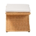 bali & pari Reya Natural Rattan Footstool - Sculptural Handwoven Ottoman with Pedestal Base for Boho, Coastal, or Tropical Lounge and Living Spaces - Palm-Light Honey/Rattan-Cushioned-Footstool
