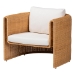 bali & pari Carina Natural Rattan 3-Piece Living Room Set - Lounge Sofa and Armchairs with Handwoven U-Shaped Design for Boho, Coastal, or Tropical Interiors - Palm-Light Honey/Rattan-Cushioned-3PC Set