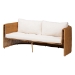 bali & pari Carina Natural Rattan 3-Piece Living Room Set - Lounge Sofa and Armchairs with Handwoven U-Shaped Design for Boho, Coastal, or Tropical Interiors - Palm-Light Honey/Rattan-Cushioned-3PC Set