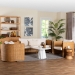 bali & pari Carina Natural Rattan 3-Piece Living Room Set - Lounge Sofa and Armchairs with Handwoven U-Shaped Design for Boho, Coastal, or Tropical Interiors - Palm-Light Honey/Rattan-Cushioned-3PC Set