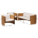 bali & pari Carina Natural Rattan 3-Piece Living Room Set - Lounge Sofa and Armchairs with Handwoven U-Shaped Design for Boho, Coastal, or Tropical Interiors - Palm-Light Honey/Rattan-Cushioned-3PC Set