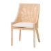 bali & pari Beata Natural Rattan Dining Chair - Handcrafted Wingback Accent Chair with Woven Detailing and Removable Cushion, Coastal Boho Seating for Kitchen or Dining Room - Beata-Light Honey/Wooden-Cushioned-DC