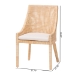 bali & pari Beata Natural Rattan Dining Chair - Handcrafted Wingback Accent Chair with Woven Detailing and Removable Cushion, Coastal Boho Seating for Kitchen or Dining Room - Beata-Light Honey/Wooden-Cushioned-DC