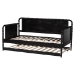 Baxton Studio Lucera Bobbin Daybed with Rolling Trundle - Wooden Bed Frame with Turned Spindle Detailing, Classic Style Sofa Bed for Bedroom or Guest Room, Twin, Black - MG0110-4-Black-Daybed/T