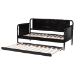 Baxton Studio Lucera Bobbin Daybed with Rolling Trundle - Wooden Bed Frame with Turned Spindle Detailing, Classic Style Sofa Bed for Bedroom or Guest Room, Twin, Black - MG0110-4-Black-Daybed/T