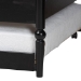 Baxton Studio Lucera Bobbin Daybed with Rolling Trundle - Wooden Bed Frame with Turned Spindle Detailing, Classic Style Sofa Bed for Bedroom or Guest Room, Twin, Black - MG0110-4-Black-Daybed/T