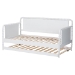 Baxton Studio Lucera Bobbin Daybed with Rolling Trundle - Wooden Bed Frame with Turned Spindle Detailing, Classic Style Sofa Bed for Bedroom or Guest Room, Twin, White - MG0110-4-White-Daybed/T