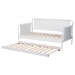 Baxton Studio Lucera Bobbin Daybed with Rolling Trundle - Wooden Bed Frame with Turned Spindle Detailing, Classic Style Sofa Bed for Bedroom or Guest Room, Twin, White - MG0110-4-White-Daybed/T