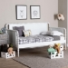 Baxton Studio Lucera Bobbin Daybed - Wooden Bed Frame with Turned Spindle Detailing, Classic Style Sofa Bed for Bedroom or Guest Room, Twin, White - MG0110-4-White-Daybed