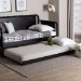 Baxton Studio Lucera Trundle - Underbed Low-Profile Rolling Base for Daybeds and Guest Rooms, Twin, Black - MG24-Black-Trundle