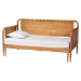 Baxton Studio Lucera Bobbin Twin-To-King Expandable Daybed - Wood Bed Frame with Turned Spindle Detailing, Classic Style Sofa Bed for Bedroom or Guest Room, Oak Brown - MG0110-5-NTOak-Twin to King-Daybed
