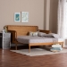 Baxton Studio Lucera Bobbin Twin-To-King Expandable Daybed - Wood Bed Frame with Turned Spindle Detailing, Classic Style Sofa Bed for Bedroom or Guest Room, Oak Brown - MG0110-5-NTOak-Twin to King-Daybed