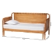 Baxton Studio Lucera Bobbin Twin-To-King Expandable Daybed - Wood Bed Frame with Turned Spindle Detailing, Classic Style Sofa Bed for Bedroom or Guest Room, Oak Brown - MG0110-5-NTOak-Twin to King-Daybed