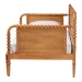 Baxton Studio Lucera Bobbin Twin-To-King Expandable Daybed - Wood Bed Frame with Turned Spindle Detailing, Classic Style Sofa Bed for Bedroom or Guest Room, Oak Brown - MG0110-5-NTOak-Twin to King-Daybed
