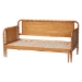 Baxton Studio Lucera Bobbin Twin-To-King Expandable Daybed - Wood Bed Frame with Turned Spindle Detailing, Classic Style Sofa Bed for Bedroom or Guest Room, Oak Brown - MG0110-5-NTOak-Twin to King-Daybed