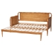 Baxton Studio Lucera Bobbin Twin-To-King Expandable Daybed - Wood Bed Frame with Turned Spindle Detailing, Classic Style Sofa Bed for Bedroom or Guest Room, Oak Brown - MG0110-5-NTOak-Twin to King-Daybed