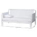 Baxton Studio Lucera Bobbin Twin-To-King Expandable Daybed - Wood Bed Frame with Turned Spindle Detailing, Classic Style Sofa Bed for Bedroom or Guest Room, White - MG0110-5-White-Twin to King-Daybed