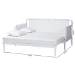 Baxton Studio Lucera Bobbin Twin-To-King Expandable Daybed - Wood Bed Frame with Turned Spindle Detailing, Classic Style Sofa Bed for Bedroom or Guest Room, White - MG0110-5-White-Twin to King-Daybed