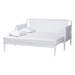 Baxton Studio Lucera Bobbin Twin-To-King Expandable Daybed - Wood Bed Frame with Turned Spindle Detailing, Classic Style Sofa Bed for Bedroom or Guest Room, White - MG0110-5-White-Twin to King-Daybed