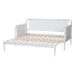 Baxton Studio Lucera Bobbin Twin-To-King Expandable Daybed - Wood Bed Frame with Turned Spindle Detailing, Classic Style Sofa Bed for Bedroom or Guest Room, White - MG0110-5-White-Twin to King-Daybed