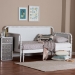 Baxton Studio Lucera Bobbin Twin-To-King Expandable Daybed - Wood Bed Frame with Turned Spindle Detailing, Classic Style Sofa Bed for Bedroom or Guest Room, White - MG0110-5-White-Twin to King-Daybed