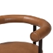 Baxton Studio Delacruz Swivel Dining Chair - Round Open Back Accent Chair with Faux Leather Upholstery, Modern Contemporary Seating for Kitchen or Dining Room - BBT5547-Tan/Black-Armchair-DC