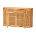 bali & pari McKenna Natural Rattan Sideboard - Handwoven Wicker Buffet Credenza, Boho Coastal Style for Dining or Living Room, 2-Drawer - McKenna-Light Honey Rattan-Cabinet