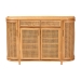 bali & pari McKenna Natural Rattan Sideboard - Handwoven Wicker Buffet Credenza, Boho Coastal Style for Dining or Living Room, 2-Drawer - McKenna-Light Honey Rattan-Cabinet