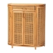 bali & pari McKenna Natural Rattan Storage Cabinet - Handwoven Wicker Accent Cabinet, Boho Coastal Style for Living Room or Entryway, 1-Drawer - Mave-Light Honey Rattan-Cabinet