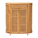 bali & pari McKenna Natural Rattan Storage Cabinet - Handwoven Wicker Accent Cabinet, Boho Coastal Style for Living Room or Entryway, 1-Drawer - Mave-Light Honey Rattan-Cabinet