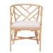 bali & pari Padma Natural Rattan Dining Chair - Handwoven Barrel Accent Chair with Bamboo-Style Frame and Lattice Detail for Boho, Coastal, or Tropical Dining or Lounge Area - Padma-Natural/Rattan-Cushion-DC