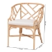 bali & pari Padma Natural Rattan Dining Chair - Handwoven Barrel Accent Chair with Bamboo-Style Frame and Lattice Detail for Boho, Coastal, or Tropical Dining or Lounge Area - Padma-Natural/Rattan-Cushion-DC