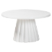 bali & pari Parvana Round Coffee Table with Fluted Pedestal Base - Contemporary White Resin Accent Table for Living Room - Parvana-White Resin-CT
