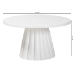 bali & pari Parvana Round Coffee Table with Fluted Pedestal Base - Contemporary White Resin Accent Table for Living Room - Parvana-White Resin-CT
