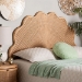 bali & pari Callias Natural Rattan Scalloped Headboard with Sunburst Weave - Coastal Boho Wicker Bed Backdrop for Bedroom Decor, Queen - WS152 Scalloped Natural Rattan-Queen-HB