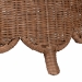 bali & pari Detta Natural Rattan Footstool with Cushion - Handwoven Wicker Ottoman with Scalloped Skirt Base for Coastal Lounge or Sunroom Seating - Detta-Peanut Brown-Rattan-Cushion-Stool