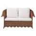 bali & pari Detta Natural Rattan Loveseat with Cushion - Handwoven Wicker Settee with Rolled Arms and Scalloped Skirt Base, Boho Coastal Style for Sunroom or Lounge - Detta-Peanut Brown-Rattan-Cushion-LS