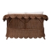 bali & pari Detta Natural Rattan Loveseat with Cushion - Handwoven Wicker Settee with Rolled Arms and Scalloped Skirt Base, Boho Coastal Style for Sunroom or Lounge - Detta-Peanut Brown-Rattan-Cushion-LS