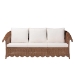 bali & pari Detta Natural Rattan Sofa with Cushion - Handwoven Wicker Settee with Rolled Arms and Scalloped Skirt Base, Boho Coastal Style for Sunroom or Lounge - Detta-Peanut Brown-Rattan-Cushion-Sofa