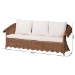 bali & pari Detta Natural Rattan Sofa with Cushion - Handwoven Wicker Settee with Rolled Arms and Scalloped Skirt Base, Boho Coastal Style for Sunroom or Lounge - Detta-Peanut Brown-Rattan-Cushion-Sofa